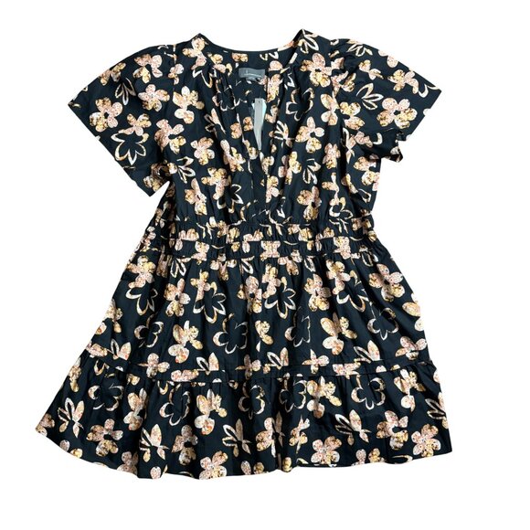 NWT Anthropologie Somerset Mini Dress plus size 3X black neutral floral print - Picture 4 of 10